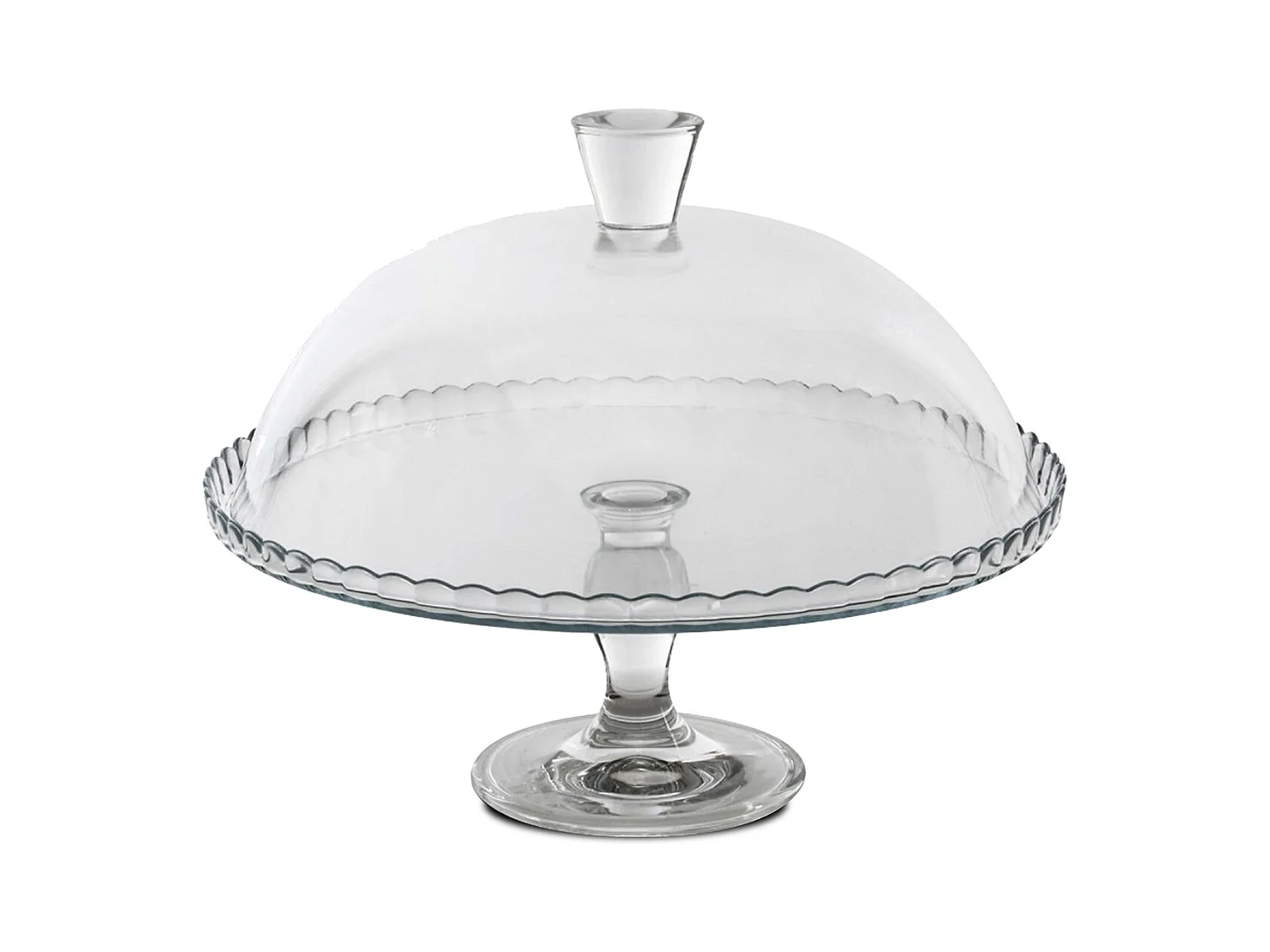 Plat à tarte en verre sur pied - Diamètre 32 cm