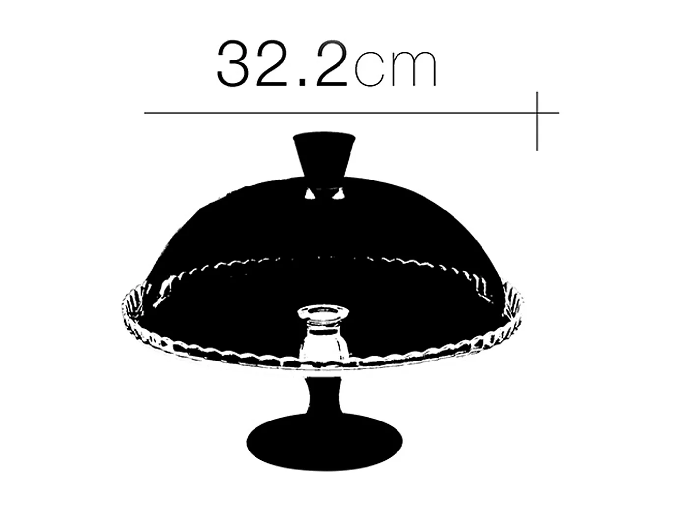 Plat à tarte en verre sur pied - Diamètre 32 cm