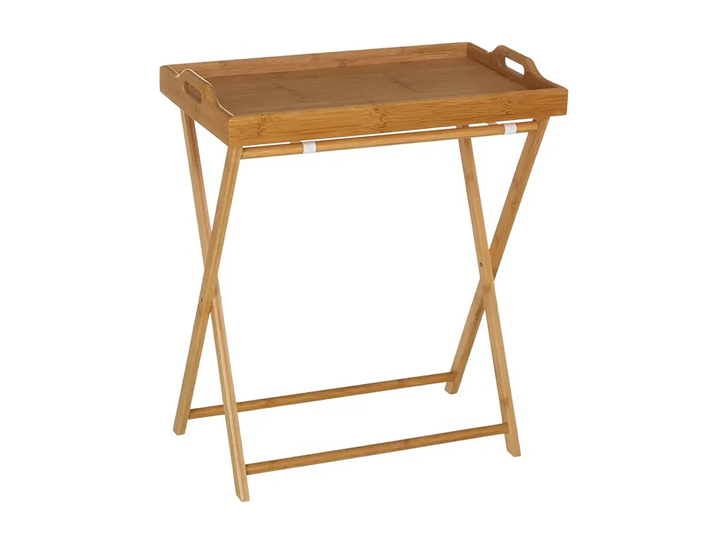 Plateau de service avec pieds en bambou coloris naturel - Longueur 35 x Profondeur 55 x Hauteur 61,50 cm