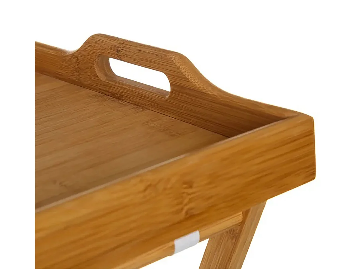 Plateau de service avec pieds en bambou coloris naturel - Longueur 35 x Profondeur 55 x Hauteur 61,50 cm