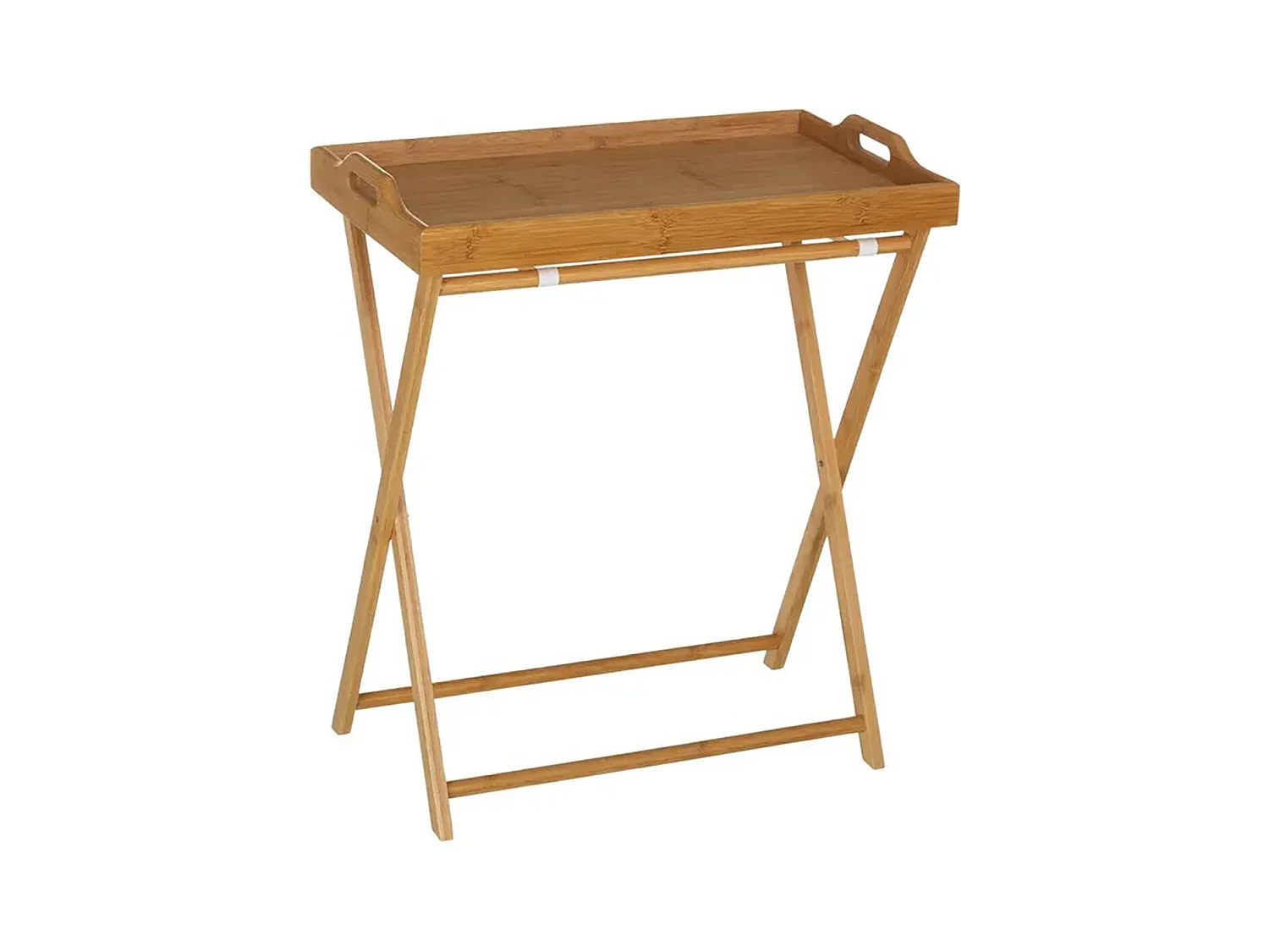 Plateau de service avec pieds en bambou coloris naturel - Longueur 35 x Profondeur 55 x Hauteur 61,50 cm