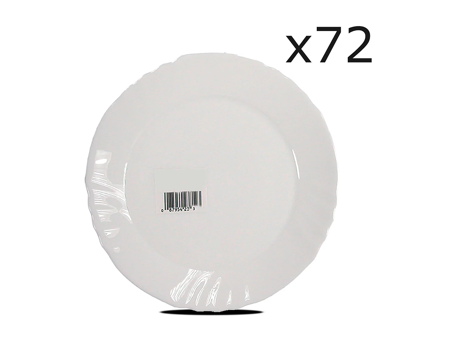 Set de table, service de 72 assiette plate ronde en verre - Diamètre 24 cm