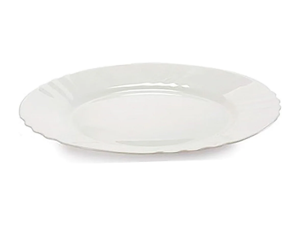 Set de table, service de 72 assiette plate ronde en verre - Diamètre 24 cm