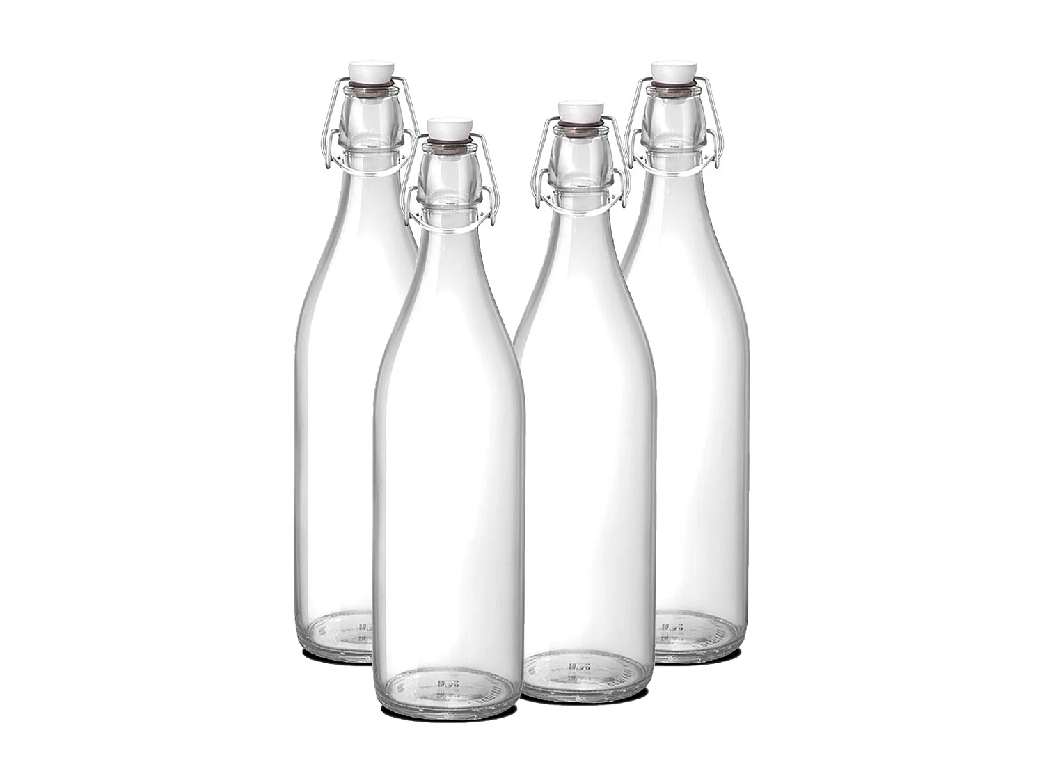 Lot de 8 bouteille en verre avec bouchon hermétique, bouteille avec fermeture à clip, capacité 1 L - Diamètre 8.5 x Hauteur 32 cm