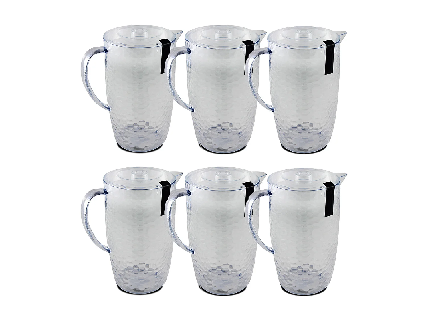 Lot de 6 pichet à anse, broc, carafe avec couvercle et bec - Diamètre 20/13,5 x Hauteur 23 cm
