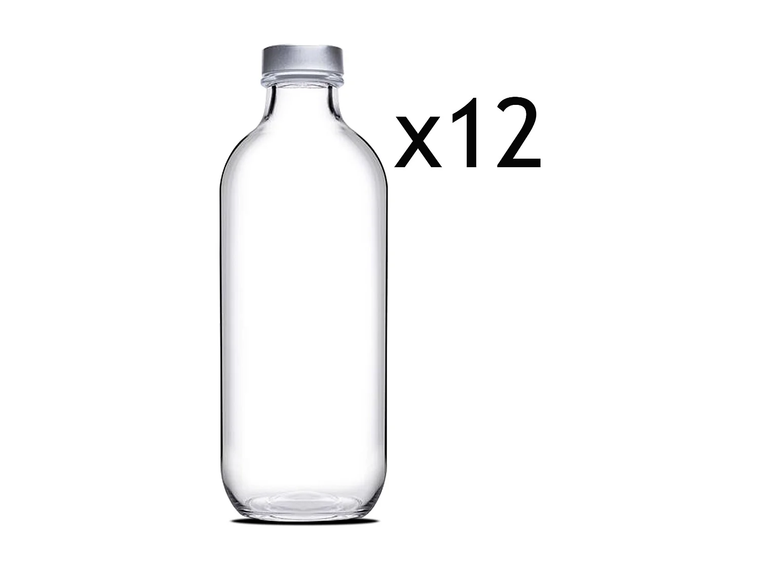 Lot de 12 bouteille en verre avec bouchon à vis, carafe pour l'eau, jus, capacité 50 cl - Ø 7 x Hauteur 20.5 cm