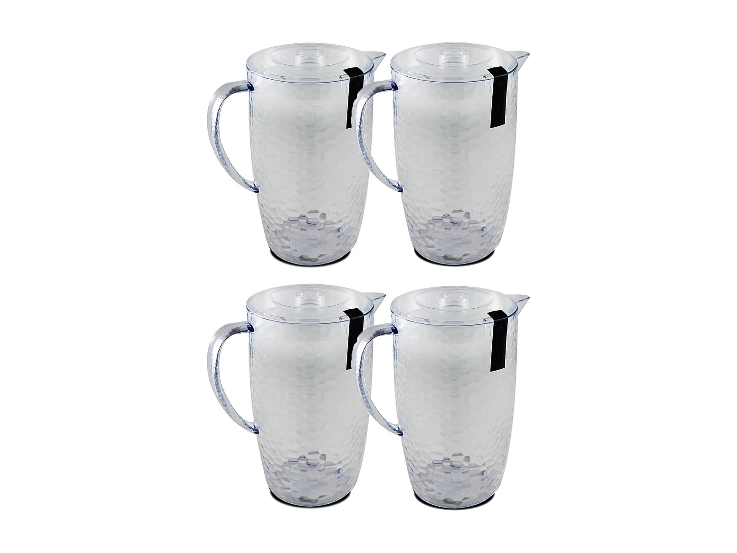 Lot de 4 pichet à anse, broc, carafe avec couvercle et bec - Diamètre 20/13,5 x Hauteur 23 cm