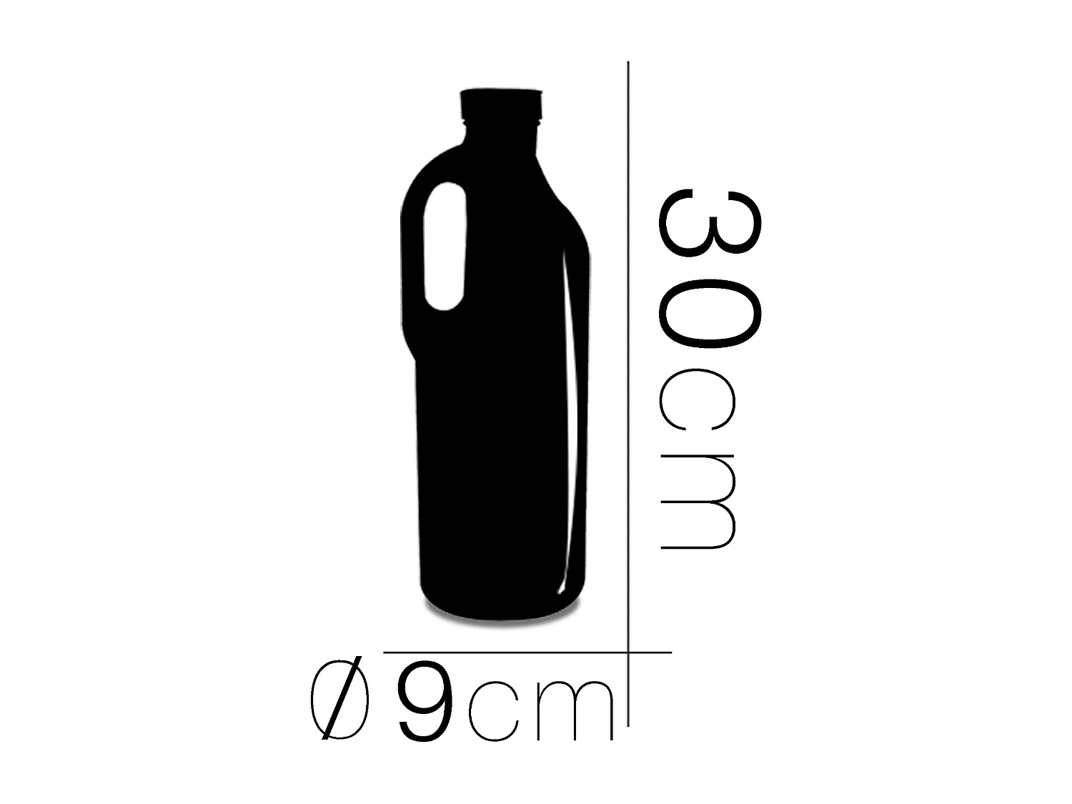 Lot de 6 bouteille en verre avec bouchon à vis, carafe pour l'eau, jus, capacité 1.4 L - Diamètre 9 x Hauteur 30 cm