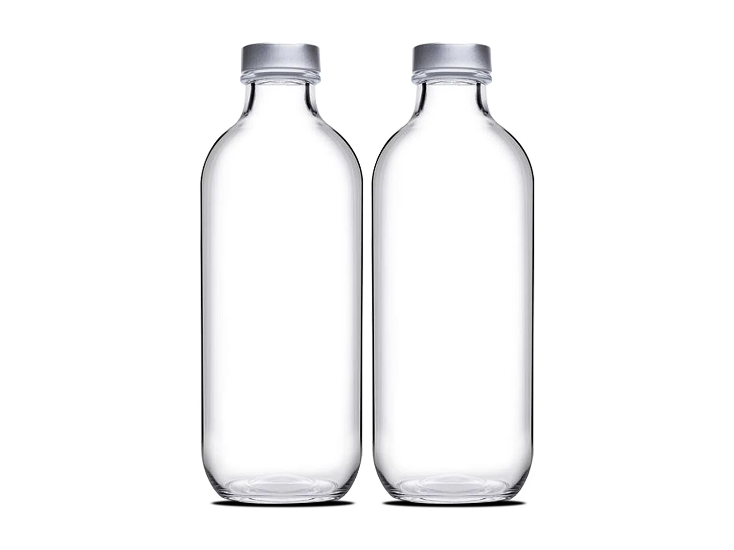 Lot de 2 bouteille en verre avec bouchon à vis, carafe pour l'eau, jus, capacité 50 cl - Ø 7 x Hauteur 20.5 cm
