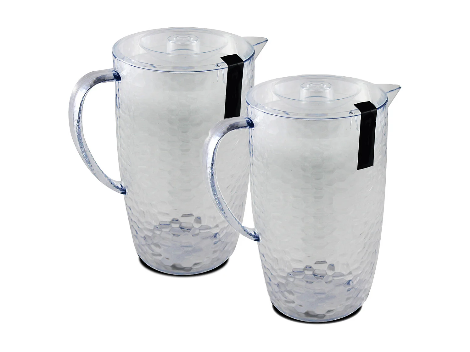 Lot de 2 pichet à anse, broc, carafe avec couvercle et bec - Diamètre 20/13,5 x Hauteur 23 cm