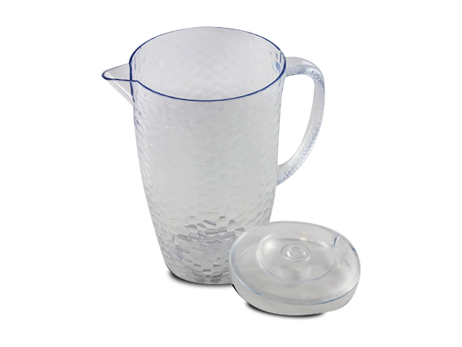 Lot de 2 pichet à anse, broc, carafe avec couvercle et bec - Diamètre 20/13,5 x Hauteur 23 cm