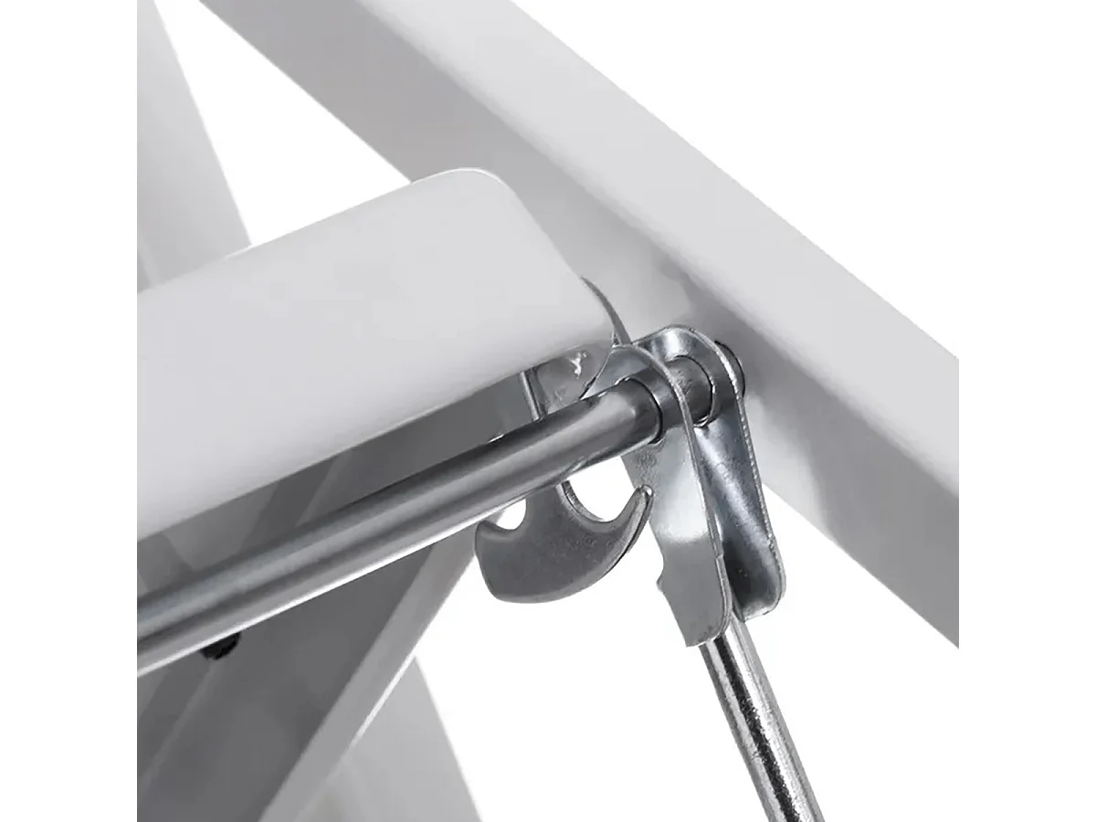 Echelle, Escabeau avec 2 marches en acier coloris blanc - Longueur 45 x Profondeur 54 x Hauteur 82 cm