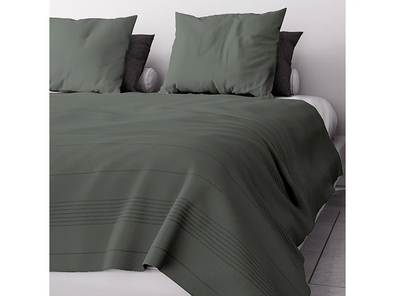 Jeté de lit ou canapé 220x240 cm ADELE kaki, par Soleil d'ocre