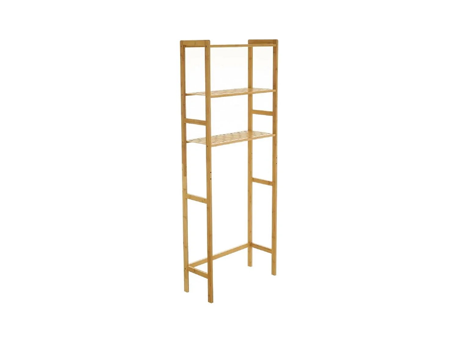 Etagère de salle de bain, meuble rangement au-dessus des toilettes WC avec 3 tablettes - Longueur 60 x Profondeur 25 x Hauteur 161 cm