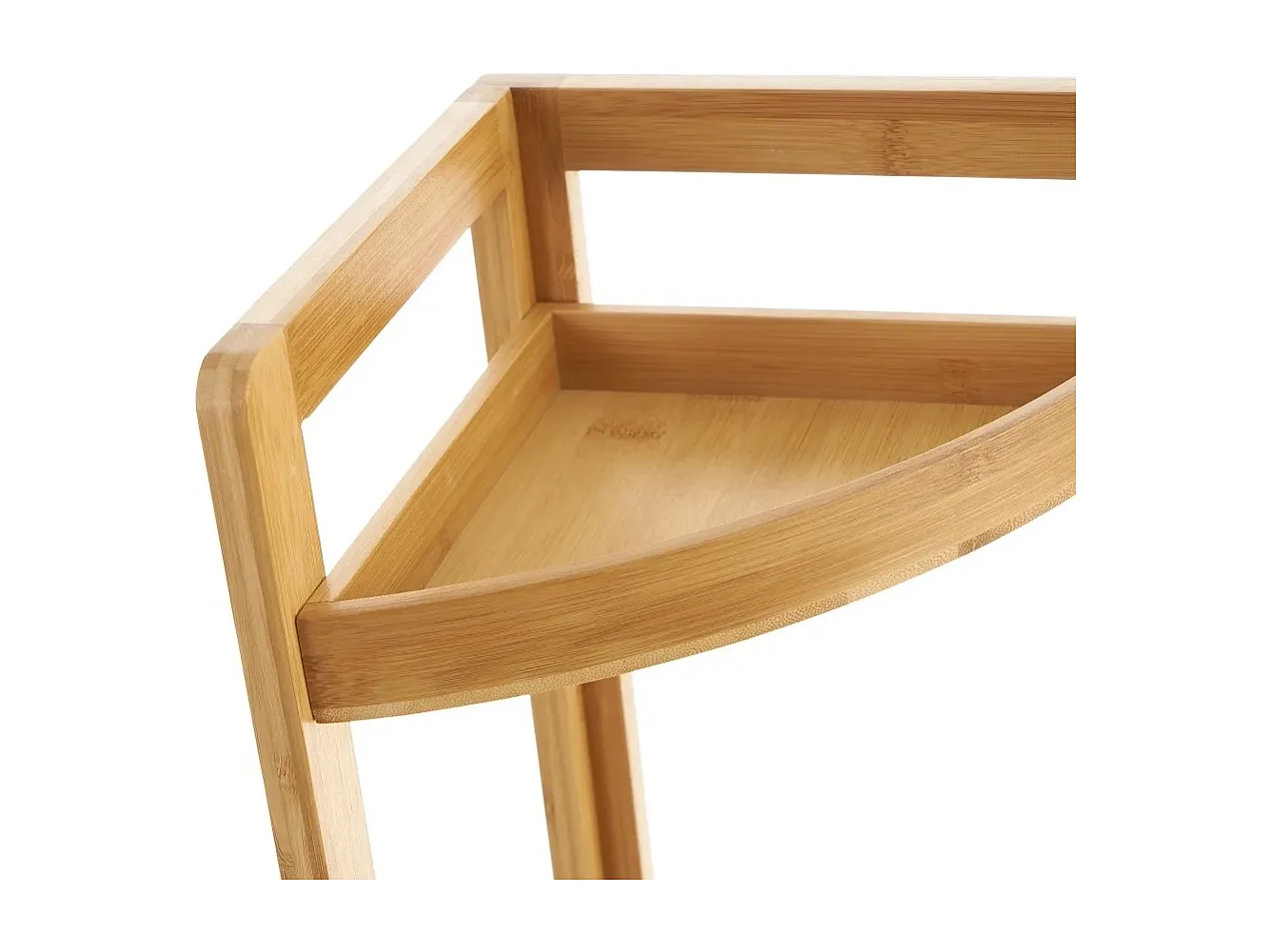Étagère d'angle de salle de bain en bambou coloris naturel - Longueur 23 x Profondeur 23 x Hauteur 77 cm