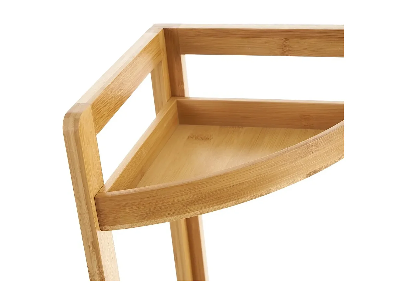 Étagère d'angle de salle de bain en bambou coloris naturel - Longueur 23 x Profondeur 23 x Hauteur 77 cm