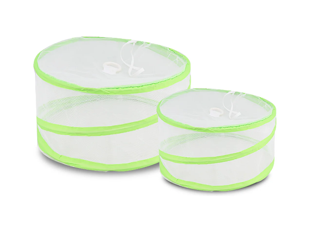 Lot de 2 couverture de nourriture, cloche alimentaire réutilisable pliable en deux tailles, anti-mouche anti-insecte anti-moustique - D. 29/22 x H. 14/10 cm