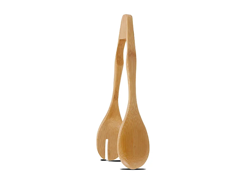 Pince à salade, à pain, pince de cuisine, pince de cuisson en bambou - Longueur 5.5 x Hauteur 30 cm