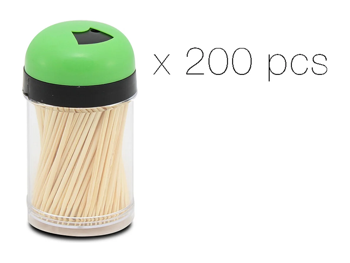 Ensemble de 2 distributeur de 200 cure dents, boîte distributrice de cure dents, cure dents pour cuisine - Diamètre 4 x Hauteur 8 cm