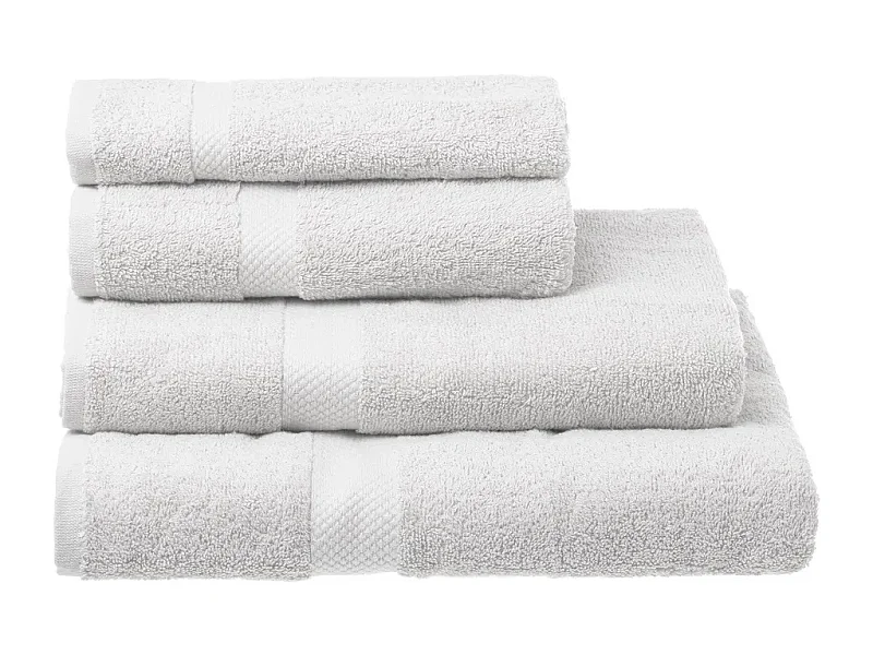 Pack de 2 serviette de bain 100 x 50 cm, serviette de toilette en 100% coton coloris blanc - Longueur 100 x Profondeur 50 cm