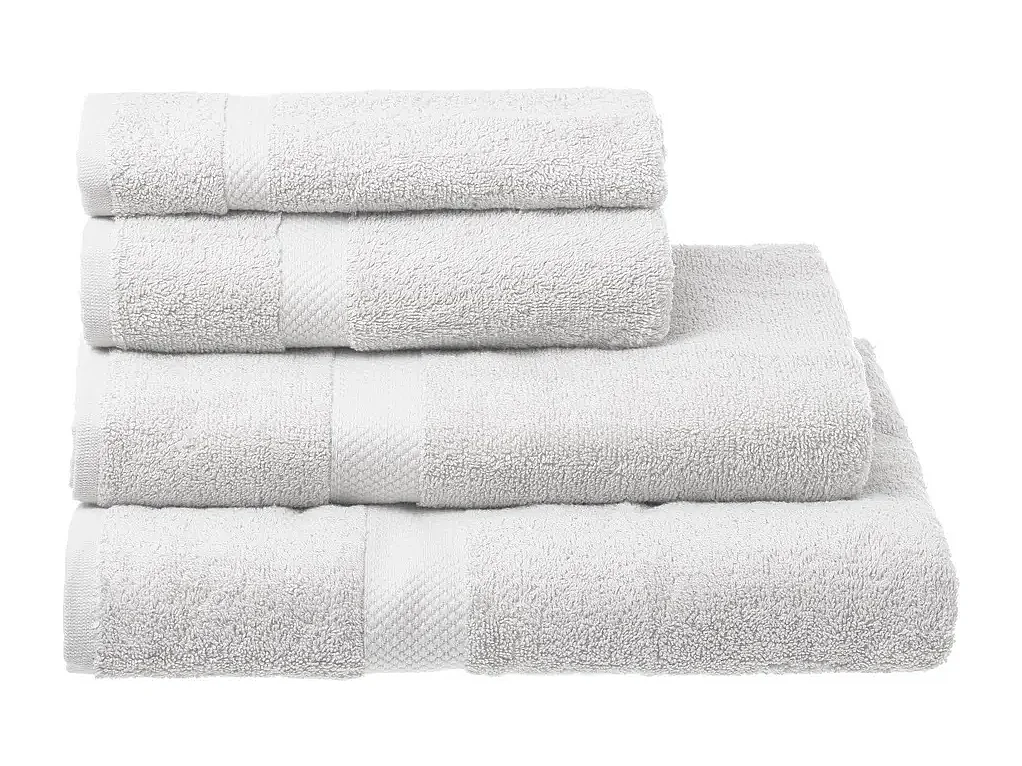 Pack de 2 serviette de bain 100 x 50 cm, serviette de toilette en 100% coton coloris blanc - Longueur 100 x Profondeur 50 cm