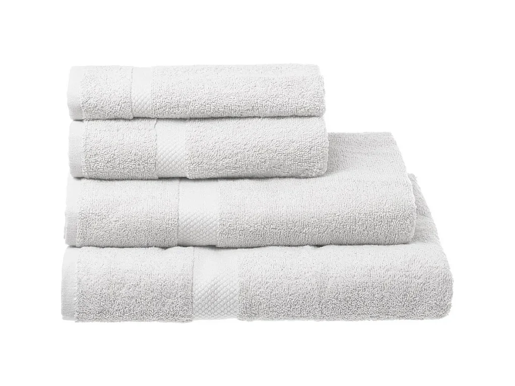 Pack de 2 serviette de bain 100 x 50 cm, serviette de toilette en 100% coton coloris blanc - Longueur 100 x Profondeur 50 cm