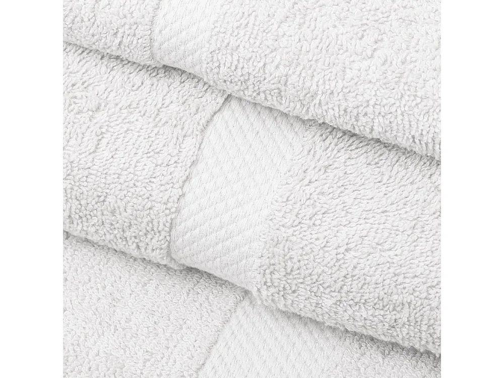 Pack de 2 serviette de bain 100 x 50 cm, serviette de toilette en 100% coton coloris blanc - Longueur 100 x Profondeur 50 cm