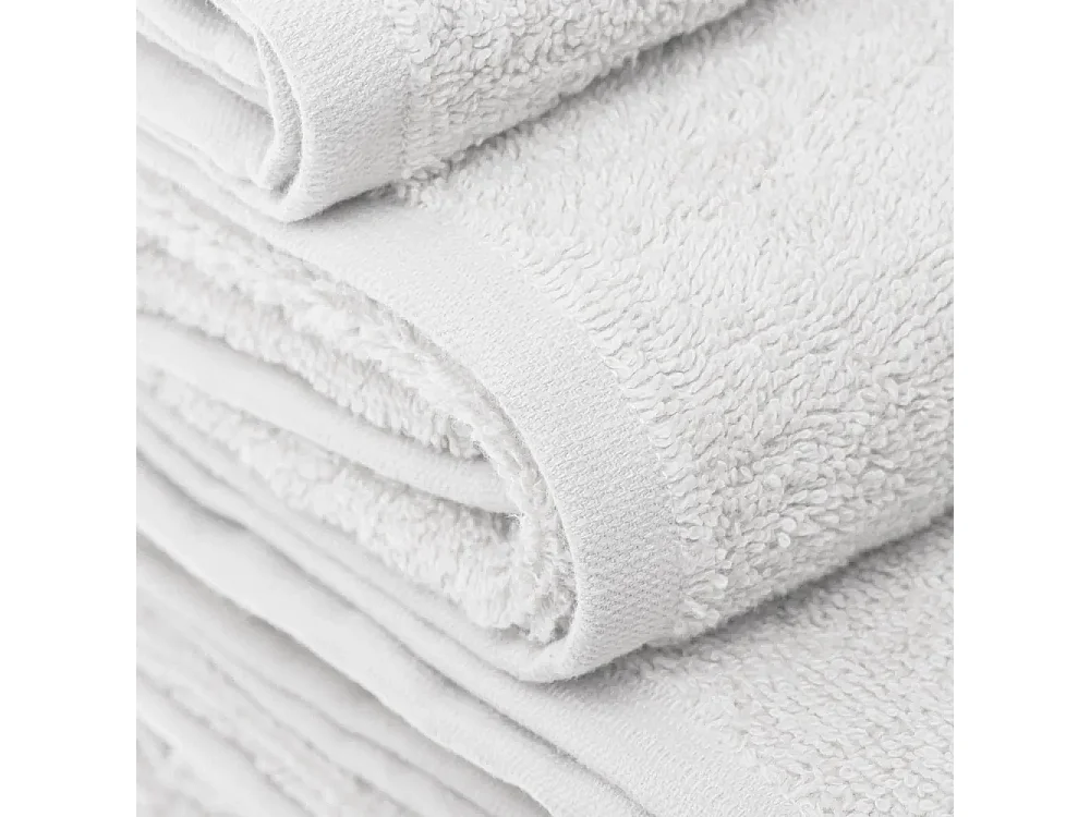 Pack de 2 serviette de bain 100 x 50 cm, serviette de toilette en 100% coton coloris blanc - Longueur 100 x Profondeur 50 cm