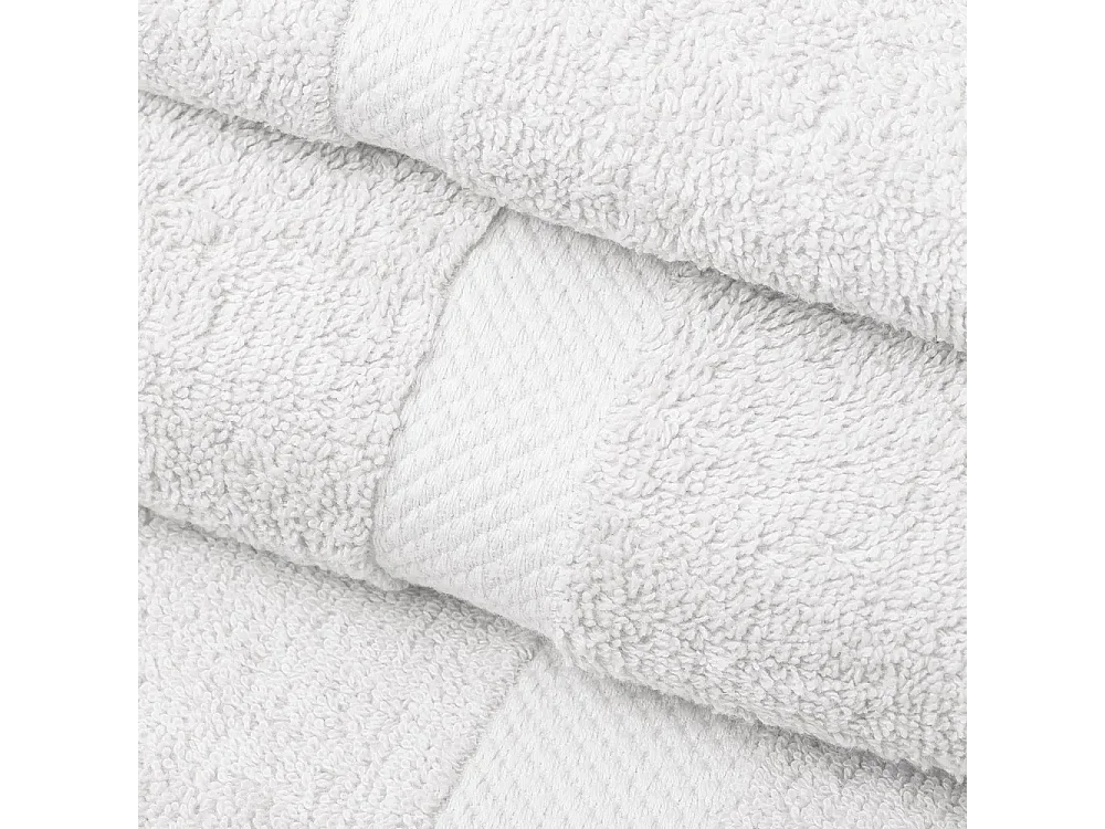 Pack de 2 serviette de bain 100 x 50 cm, serviette de toilette en 100% coton coloris blanc - Longueur 100 x Profondeur 50 cm
