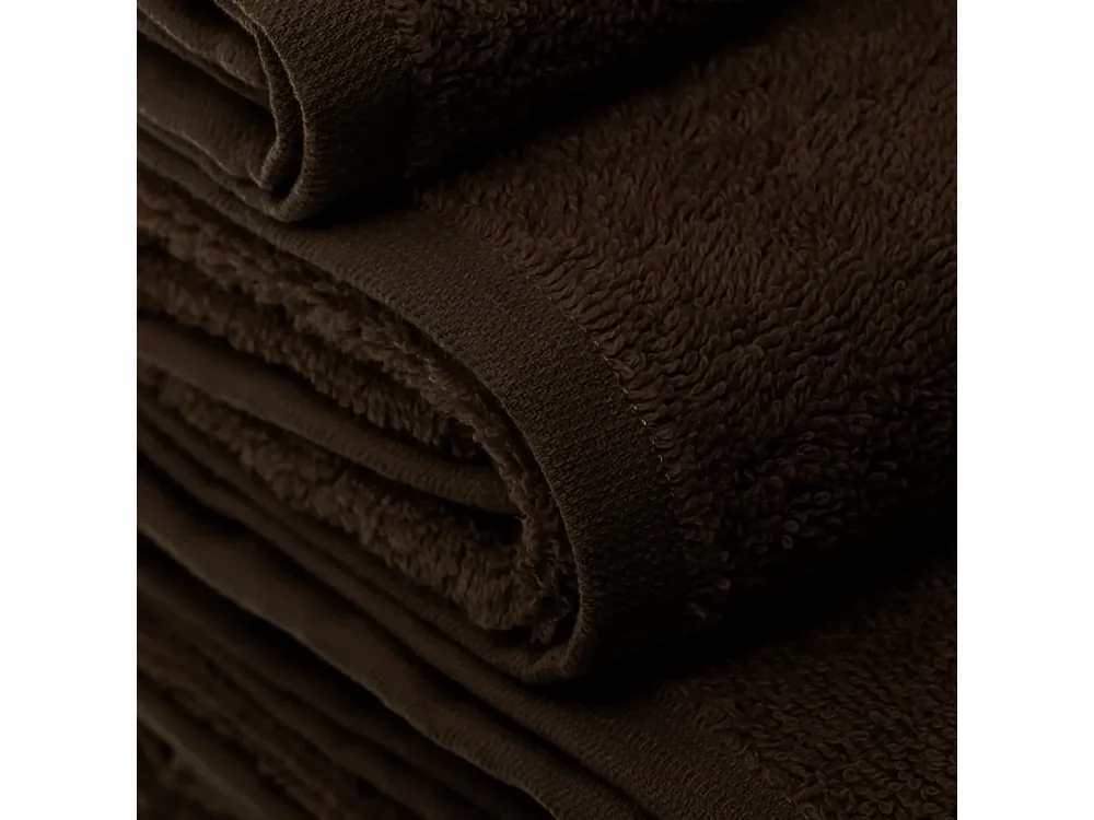Pack de 2 serviette de bain 140 x 70 cm, serviette de toilette en 100% coton coloris chocolat - Longueur 140 x Profondeur 70 cm