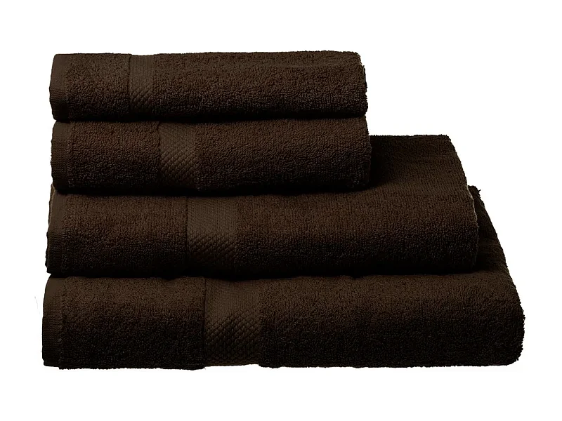 Pack de 2 serviette de bain 140 x 70 cm, serviette de toilette en 100% coton coloris chocolat - Longueur 140 x Profondeur 70 cm
