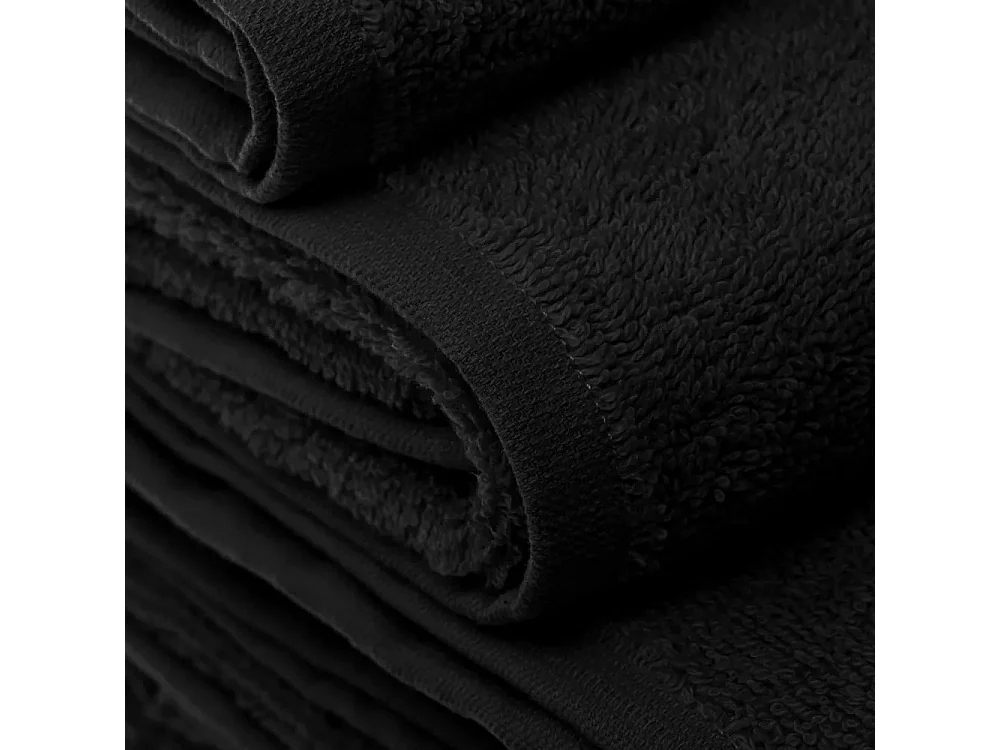 Pack de 2 serviette de bain 140 x 70 cm, serviette de toilette en 100% coton coloris noir - Longueur 140 x Profondeur 70 cm