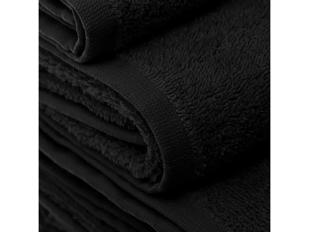 Pack de 2 serviette de bain 140 x 70 cm, serviette de toilette en 100% coton coloris noir - Longueur 140 x Profondeur 70 cm