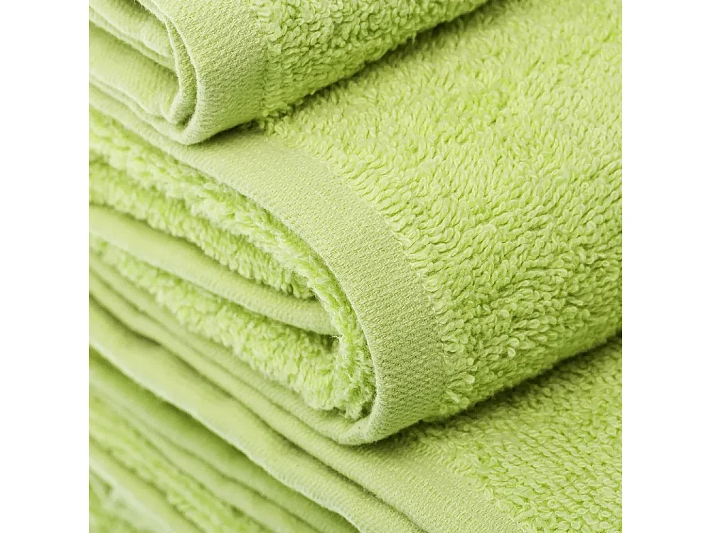 Pack de 6 serviette de bain 50 x 30 cm, serviette de toilette en 100% coton coloris vert - Longueur 50 x Profondeur 30 cm