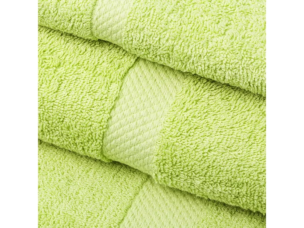 Pack de 6 serviette de bain 50 x 30 cm, serviette de toilette en 100% coton coloris vert - Longueur 50 x Profondeur 30 cm