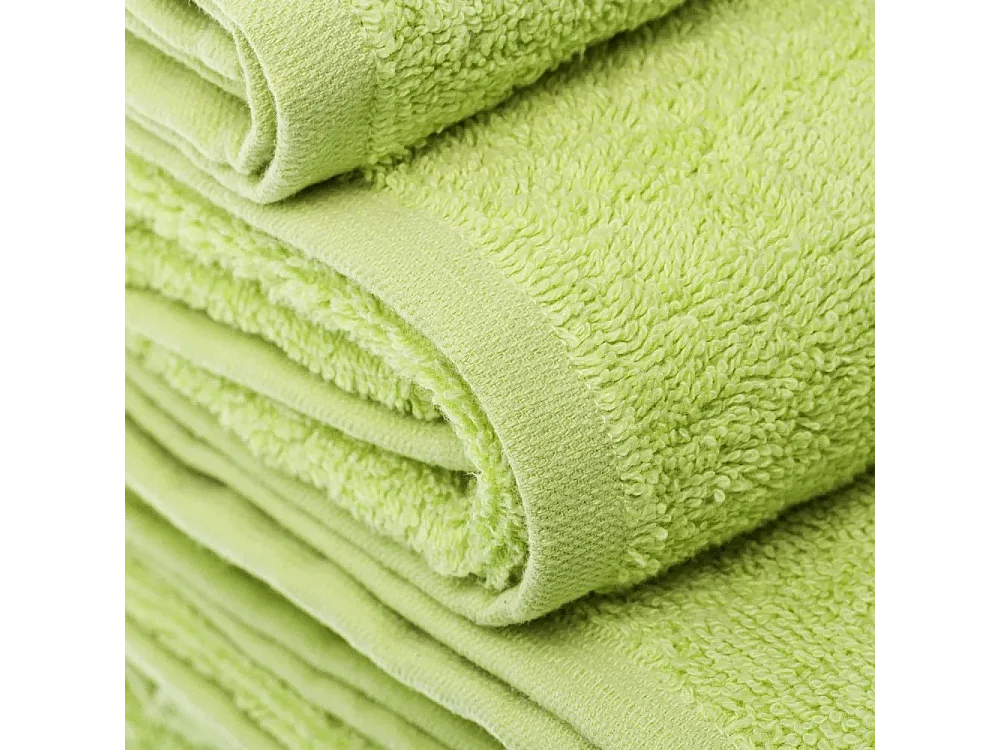 Pack de 6 serviette de bain 50 x 30 cm, serviette de toilette en 100% coton coloris vert - Longueur 50 x Profondeur 30 cm