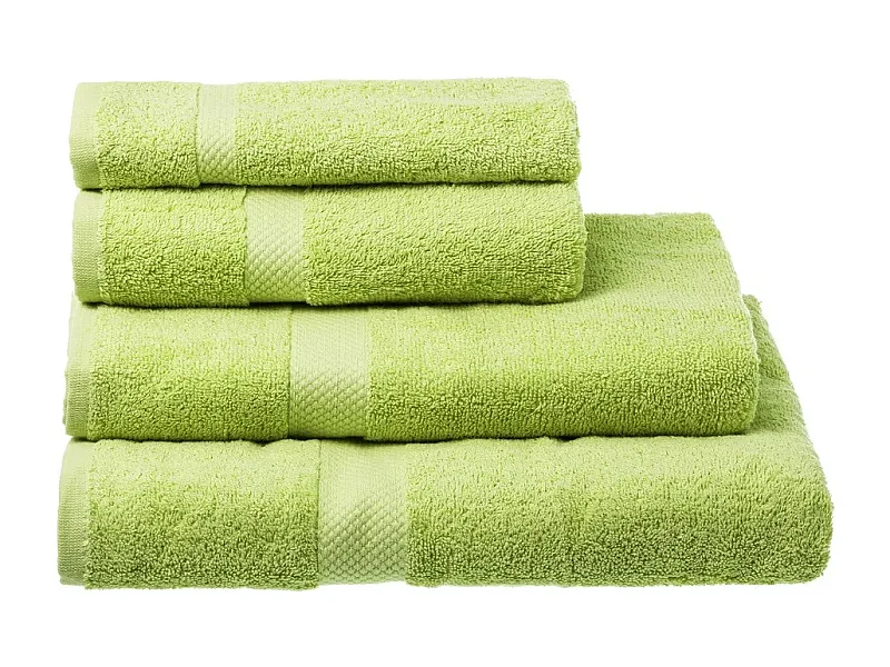 Pack de 6 serviette de bain 50 x 30 cm, serviette de toilette en 100% coton coloris vert - Longueur 50 x Profondeur 30 cm