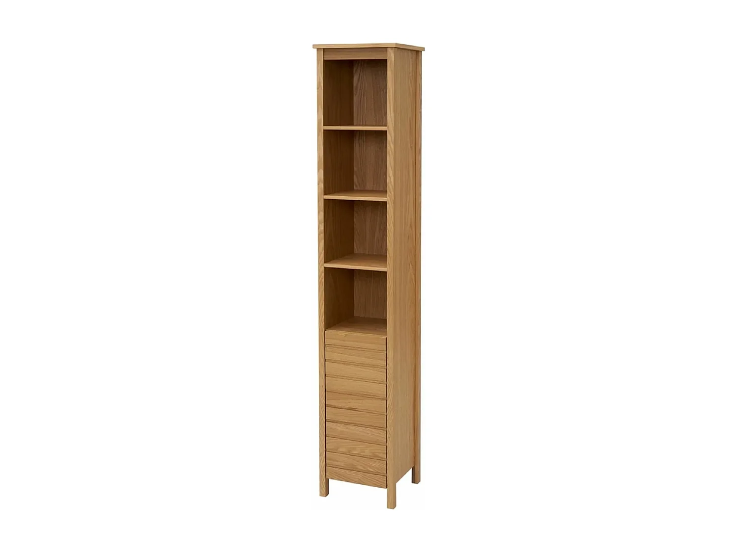 Colonne de rangement, armoire de salle de bain en mdf coloris naturel - longueur 32 x profondeur 30 x hauteur 180 cm
