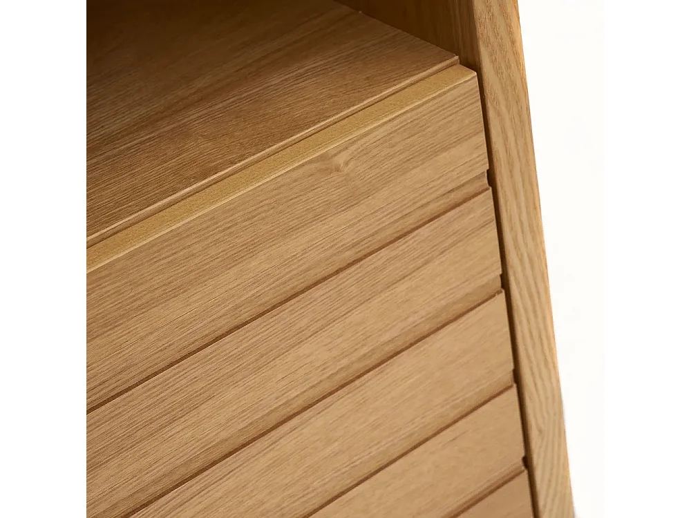 Colonne de rangement, armoire de salle de bain en mdf coloris naturel - longueur 32 x profondeur 30 x hauteur 180 cm