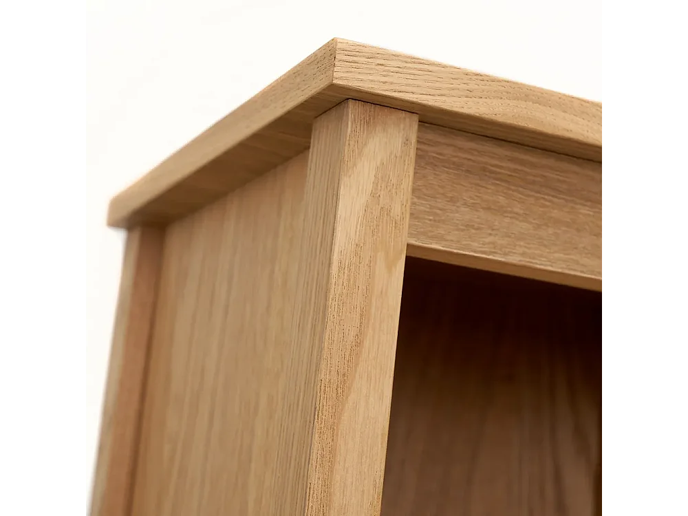 Colonne de rangement, armoire de salle de bain en mdf coloris naturel - longueur 32 x profondeur 30 x hauteur 180 cm