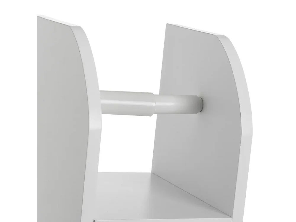 Meuble, support pour porte papier toilette, hygiénique avec étagère et porte coloris Blanc - Longueur 18 x Profondeur 20 x Hauteur 7