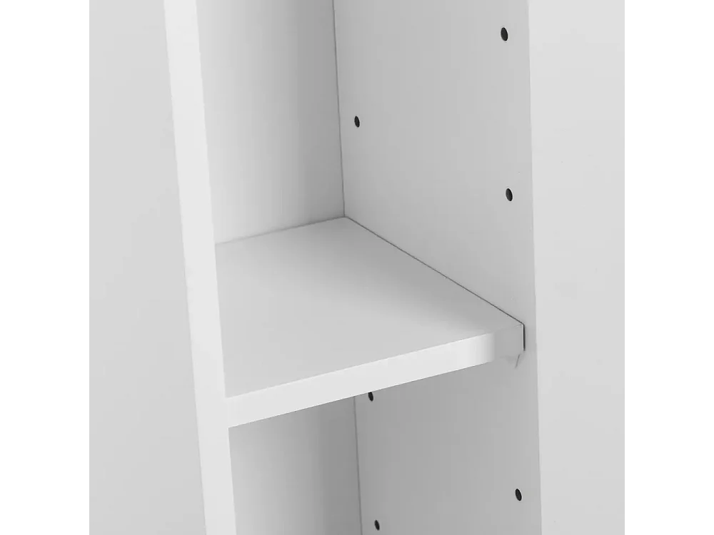 Meuble, support pour porte papier toilette, hygiénique avec étagère et porte coloris Blanc - Longueur 18 x Profondeur 20 x Hauteur 7