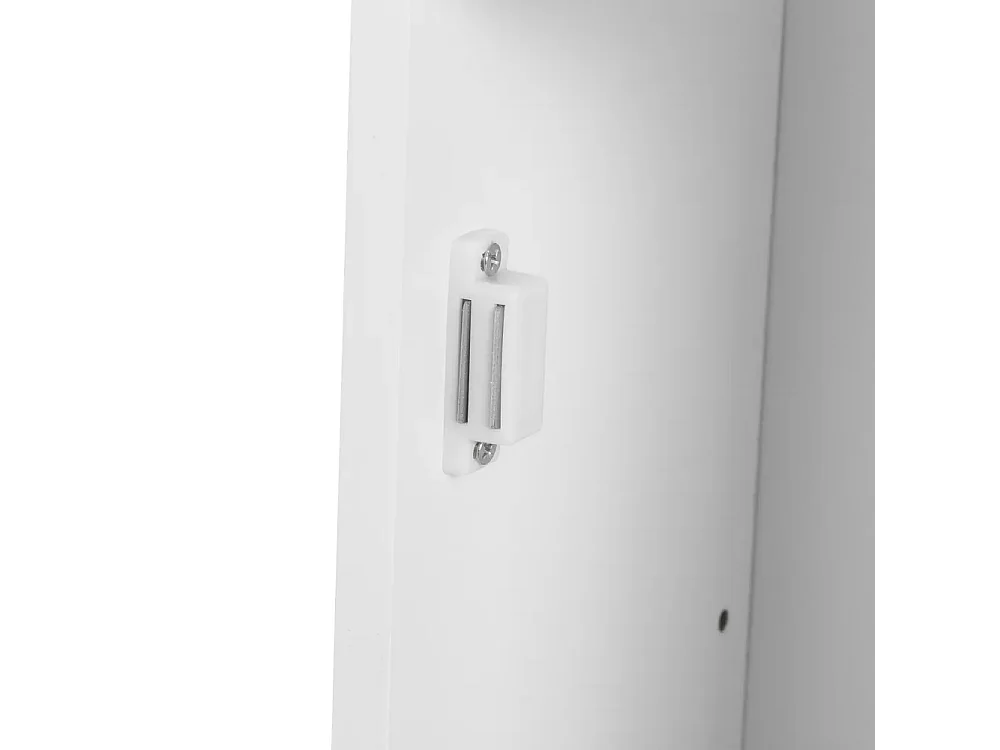 Meuble, support pour porte papier toilette, hygiénique avec étagère et porte coloris Blanc - Longueur 18 x Profondeur 20 x Hauteur 7