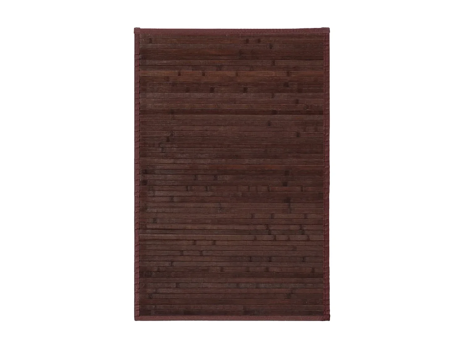 Lot de 2 tapis de sol antidérapant, moquette à rayures en bambou coloris chocolat - Longueur 90 x Profondeur 60 cm
