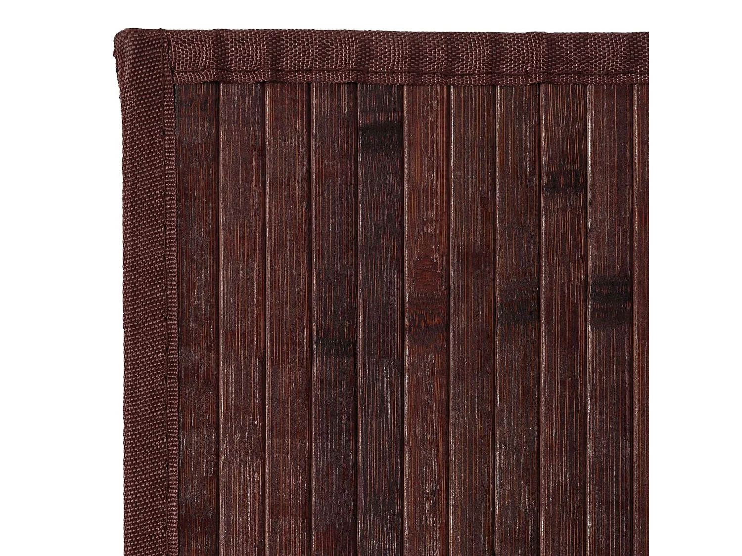 Lot de 2 tapis de sol antidérapant, moquette à rayures en bambou coloris chocolat - Longueur 90 x Profondeur 60 cm
