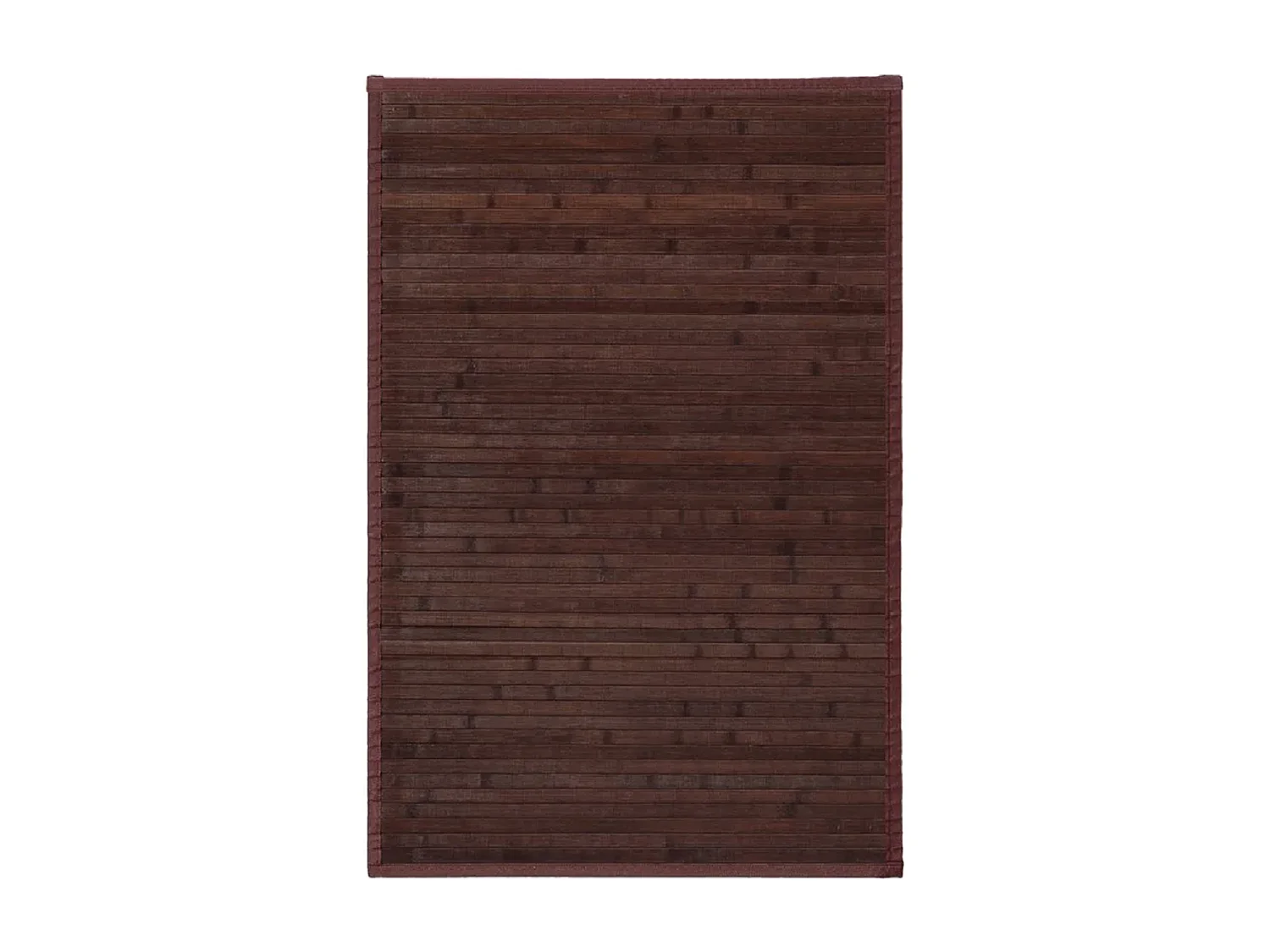 Lot de 2 tapis de sol antidérapant, moquette à rayures en bambou coloris chocolat - Longueur 90 x Profondeur 60 cm