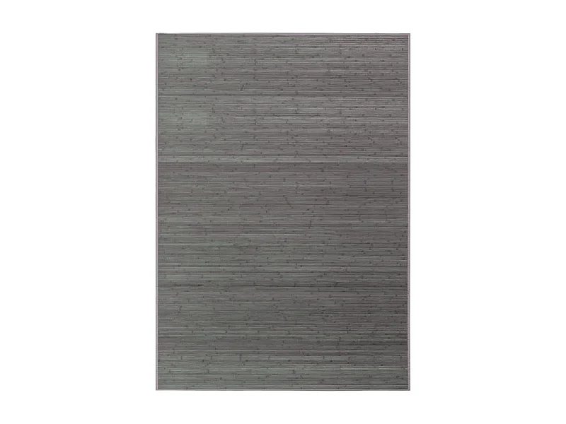 Tapis de sol antidérapant, moquette à rayures en bambou coloris gris - Longueur 300 x Profondeur 200 cm