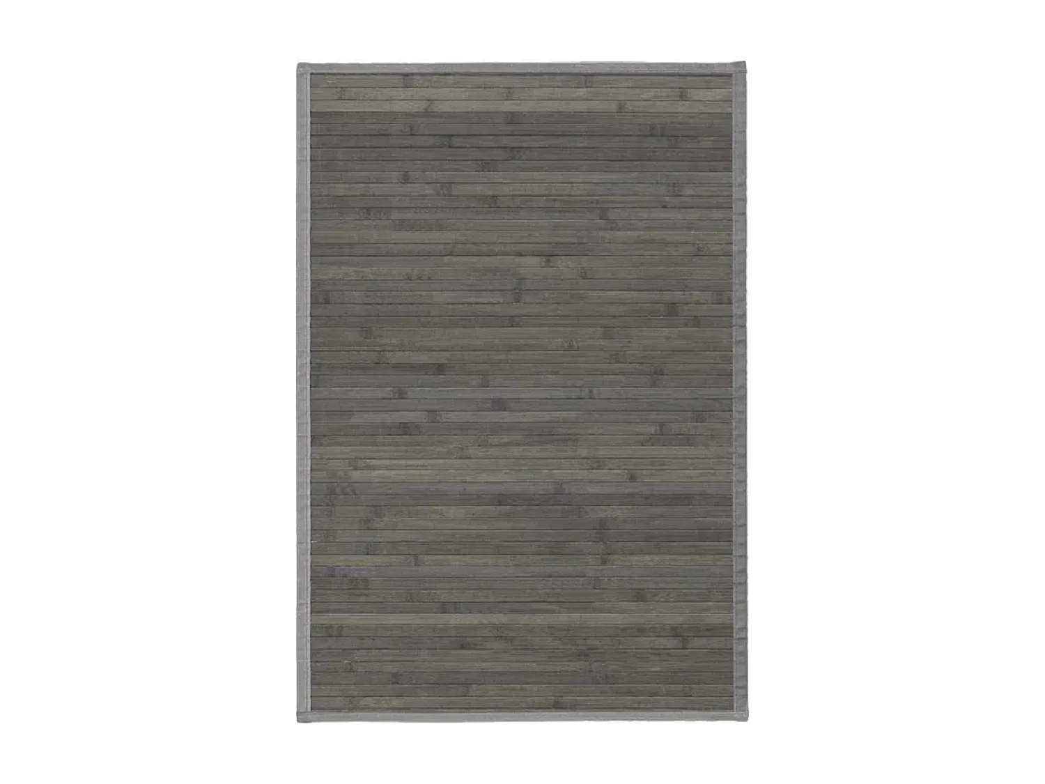 Lot de 2 tapis de sol antidérapant, moquette à rayures en bambou coloris gris - Longueur 90 x Profondeur 60 cm