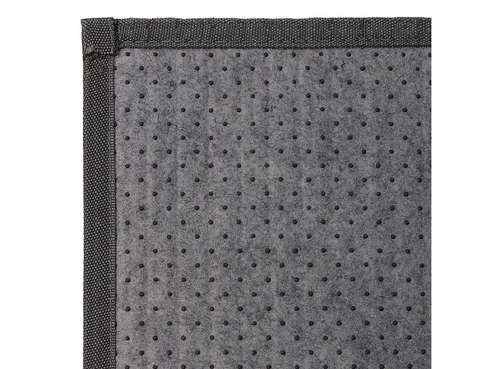 Lot de 2 tapis de sol antidérapant, moquette à rayures en bambou coloris gris - Longueur 90 x Profondeur 60 cm