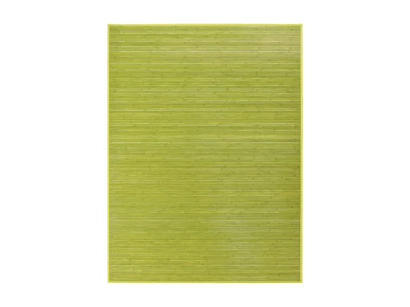 Tapis de sol antidérapant, moquette à rayures en bambou coloris vert - Longueur 250 x Profondeur 180 cm